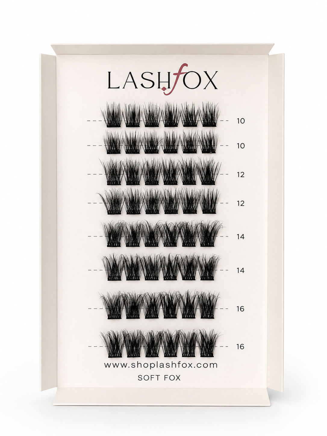 LashFox SOFT FOX Press-On Lashes Kit – No Glue Needed, DIY Lash Extensions, Wispy Lashes, Reusable Natural Look, 5–12 Day Wear