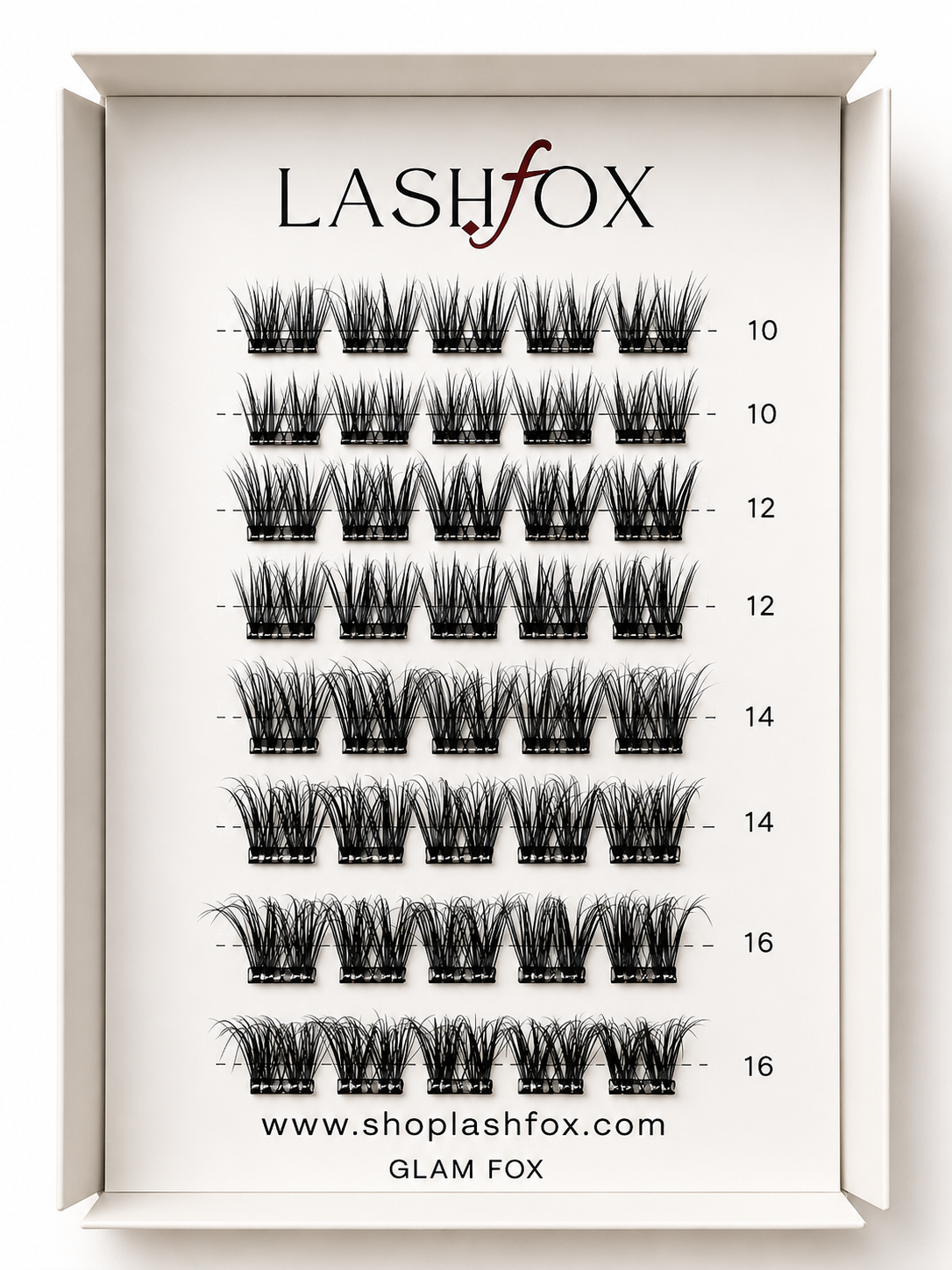 LashFox GLAM FOX Press-On Lashes Kit – No Glue Needed, DIY Lash Extensions, Wispy Lashes, Reusable Natural Look, 5–12 Day Wear