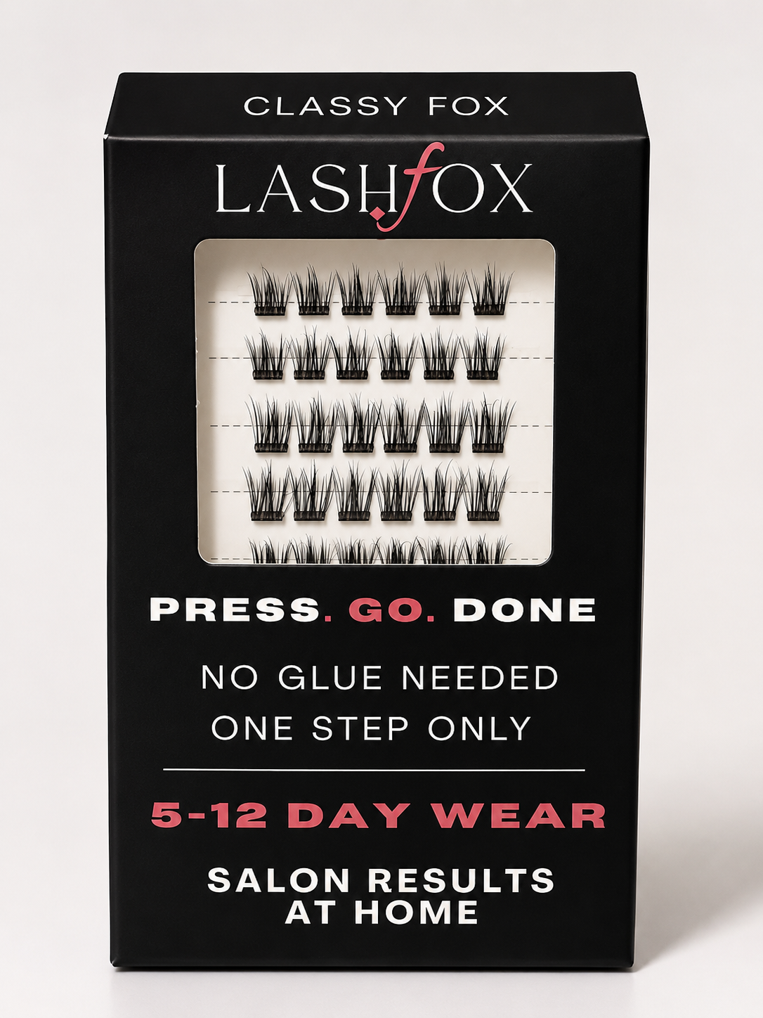 LashFox CLASSY FOX Press-On Lashes Kit – No Glue Needed, DIY Lash Extensions, Wispy  Lashes, Reusable Natural Look, 5–12 Day Wear