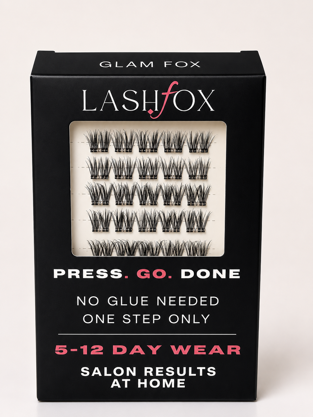 LashFox GLAM FOX Press-On Lashes Kit – No Glue Needed, DIY Lash Extensions, Wispy  Lashes, Reusable Natural Look, 5–12 Day Wear